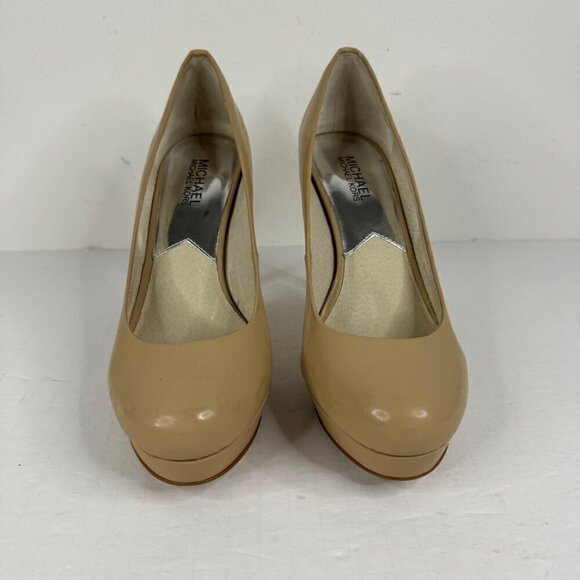 MICHAEL Michael Kors Nude Beige Ionna Pump Platform Round Toe Stiletto 9M EUC - Picture 2 of 11